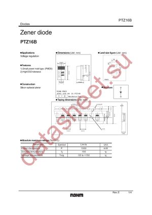PTZTE2516A datasheet  